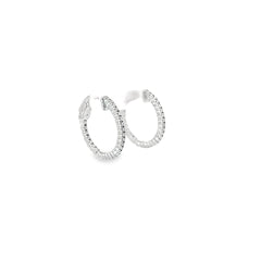 14k White Gold .75ct H VS2 Round  Diamond Hoop Earrings