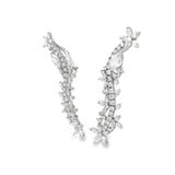 Ladies 18k White Gold Diamond Monster Climber Earrings