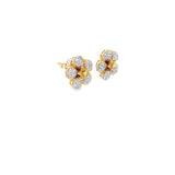 14k Two Tone .62ct G SI1 Round Diamond Flower Earrings