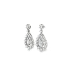 Ladies 18k White Gold Ladies Diamond Pear Drop Earrings