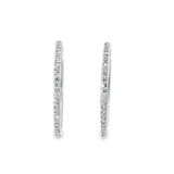 14k White Gold .78ct H SI2 Round Diamond Hoop Earrings