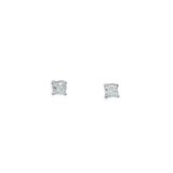 14k White Gold .80ct F SI1  Princess Cut Stud Earrings