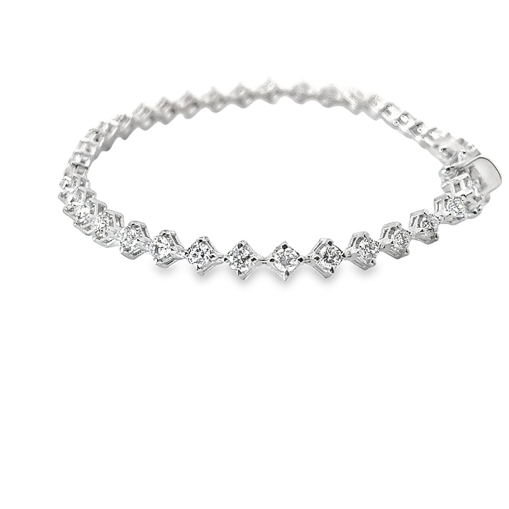 14k white gold 3.00ct G VS2 Round Diamond Tennis Bracelet