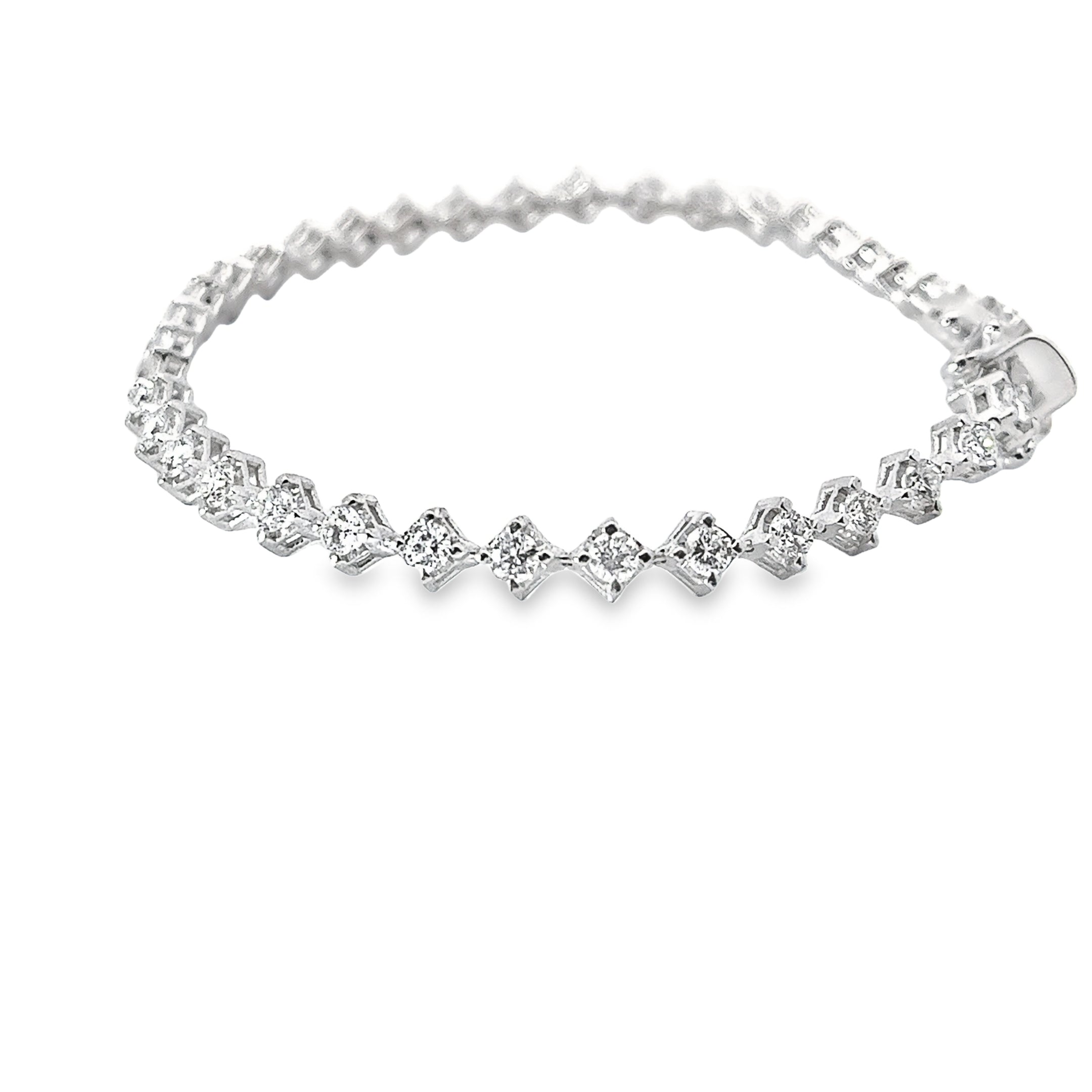 14k white gold 3.00ct G VS2 Round Diamond Tennis Bracelet