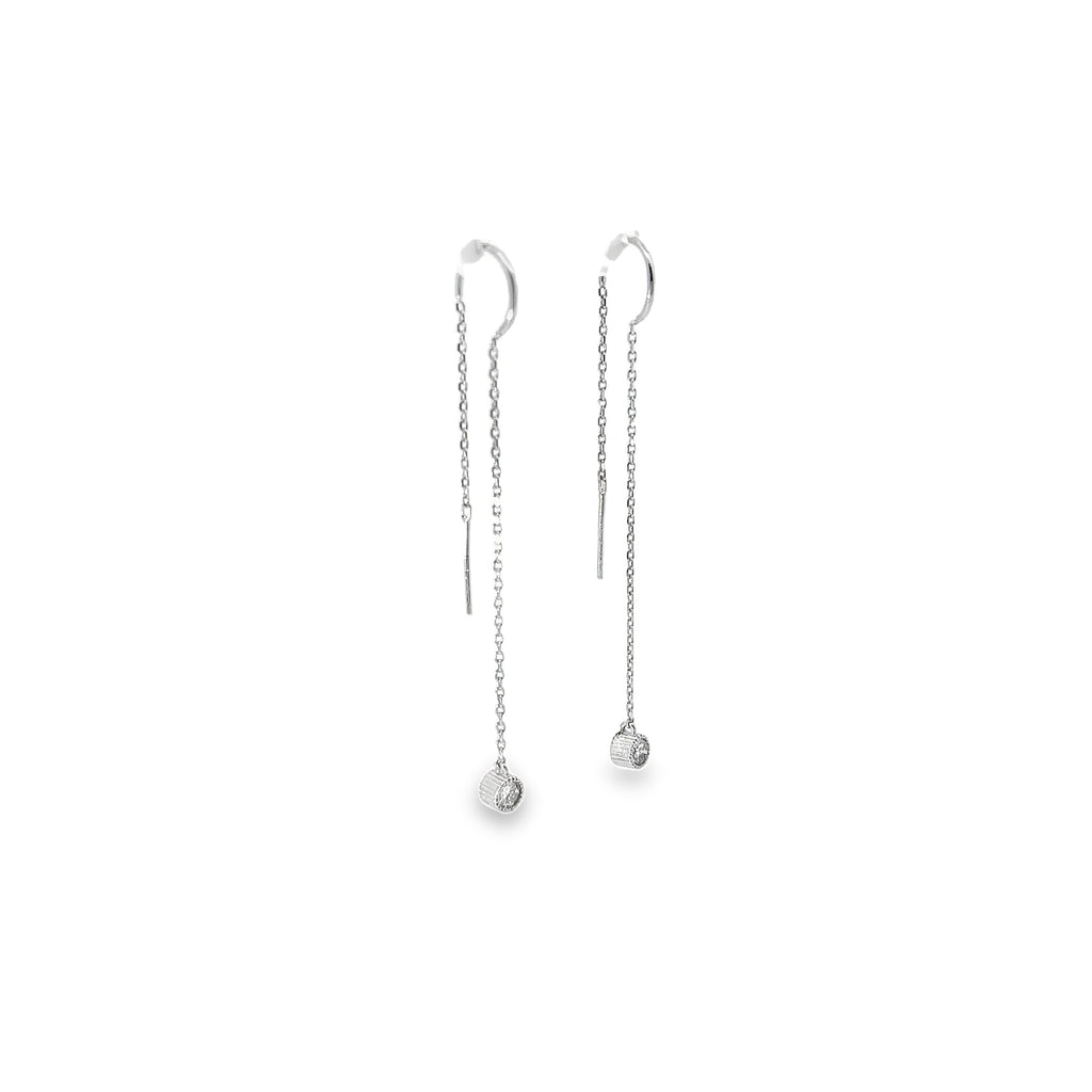 14K WHITE GOLD .25 CT FVS2 DIAMOND DANGLE THREADED