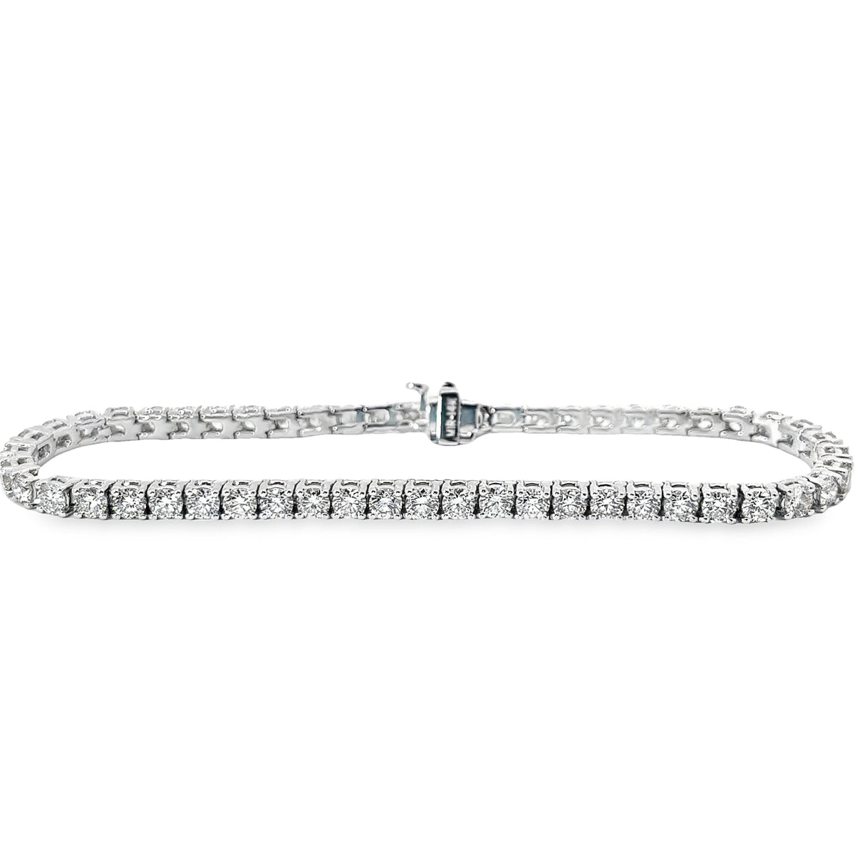 14k White Gold 7.50ct G VS2 Diamond Tennis Bracelet 8"