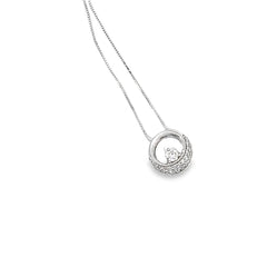 14K WHITE GOLD .30CT FVS2 DIAMOND FLOATING PENDANT