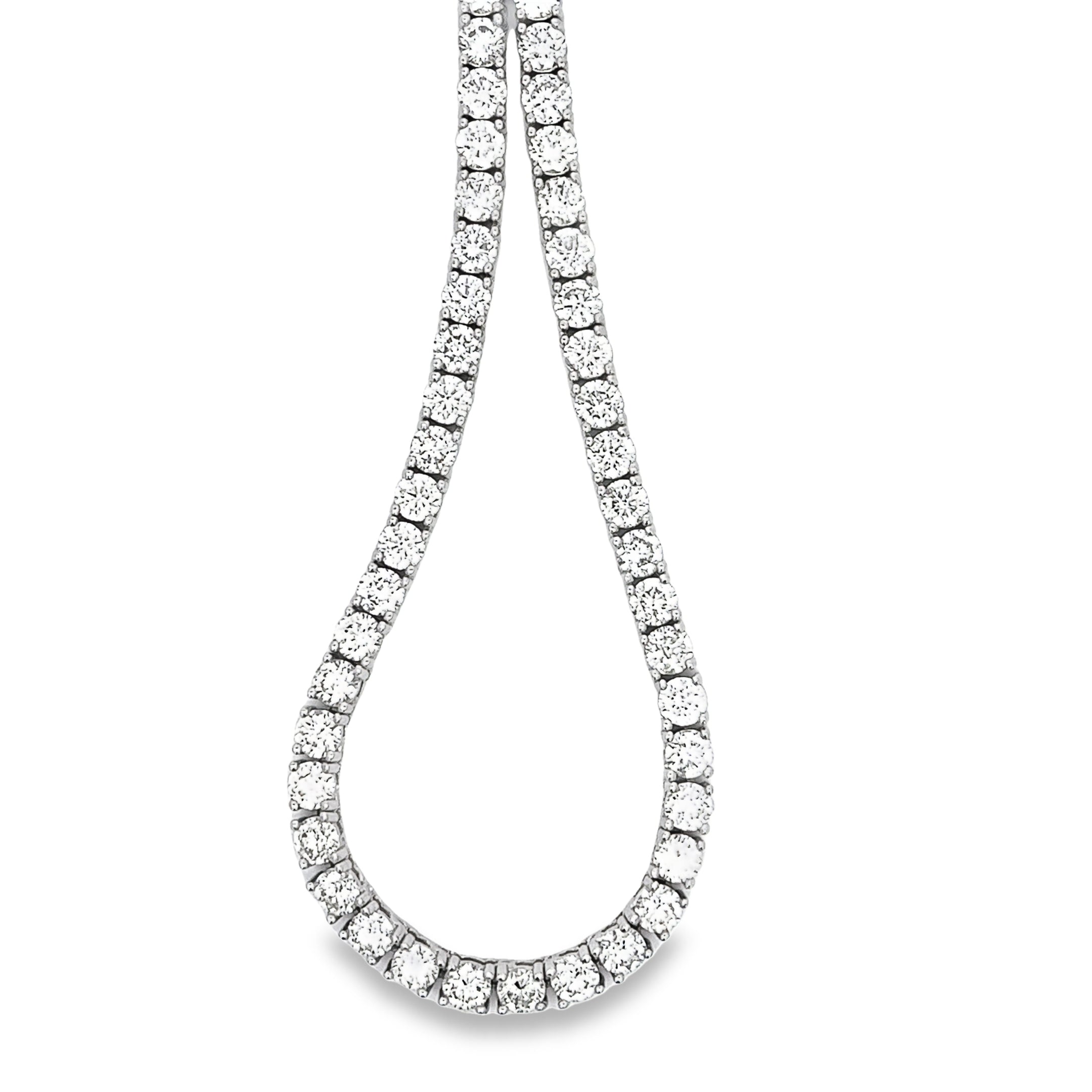 14k White Gold 23.85ct G VS2 Round Diamond Tennis Necklace