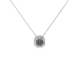 Ladies 14k white gold Champagne and white diamond necklace