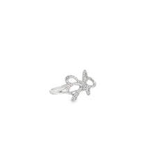 14k White Gold .60ct H SI1 Round Diamond Bow Ring