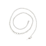 Ladies 14k white Gold Diamond Riviera Necklace