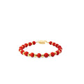14k yellow gold Genuine Coral and Gold Beaded Bracelet