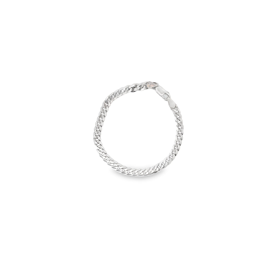 14K WHITE GOLD 5.60 GRAM CURB BRACELET