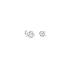 18K WHITE GOLD 2CT G VS2 ROUND DIAMOND STUDS CERTIFIED BY HRD