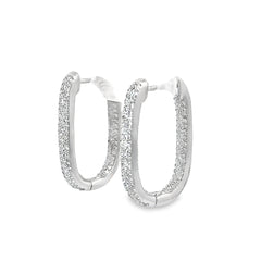 18k White Gold 1.50ct G VS2 Round Diamond Hoop Earrings