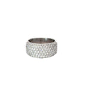 14k White Gold F VS2 5 Row Diamond Side Set Ring Size 8