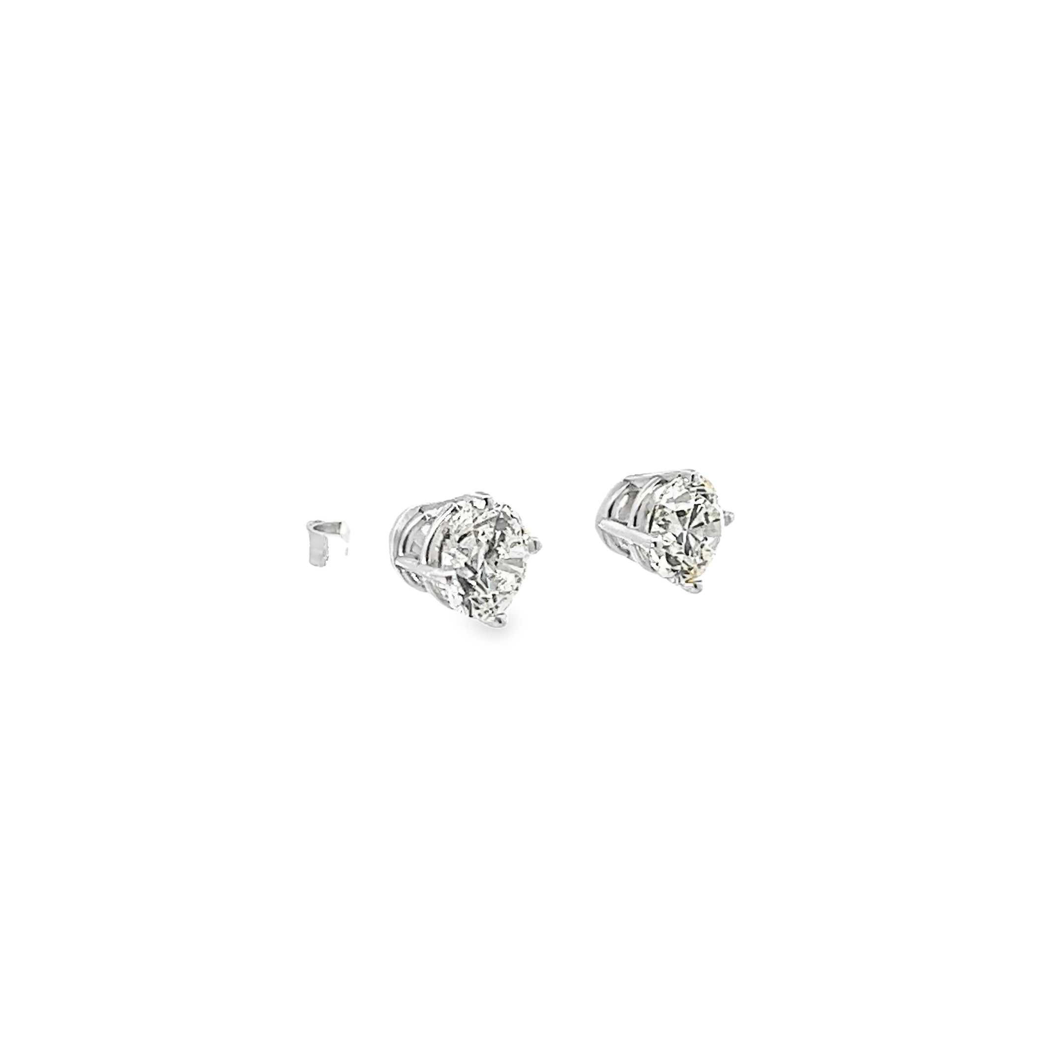 14k White Gold 2.03ct J SI2 Round Diamond stud earrings