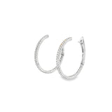 14k White Gold .50ct GVS2 Round Diamond Inside/Outside Hoop Earrings