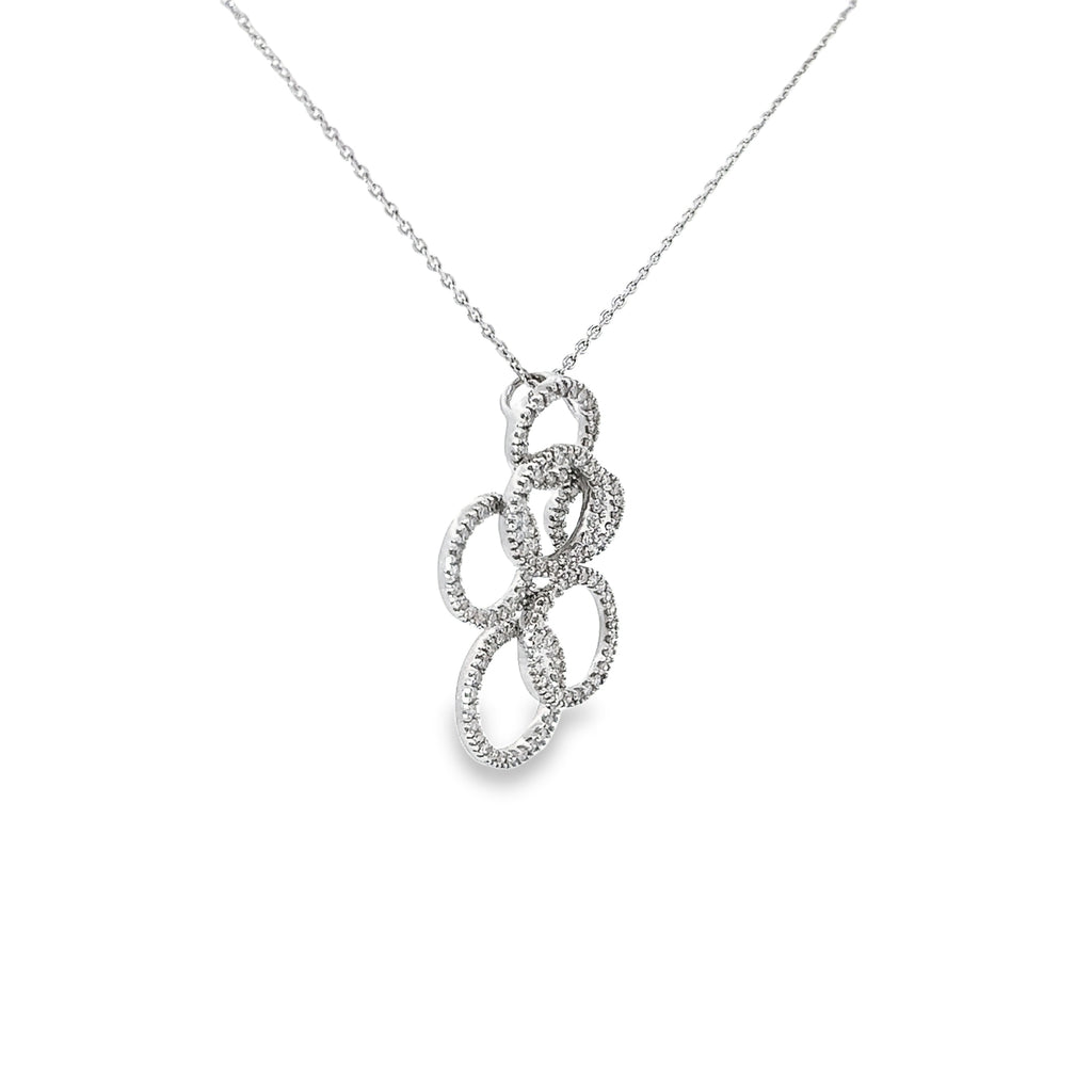 14k White Gold .58ct H SI1 Round Diamond Bubble Necklace