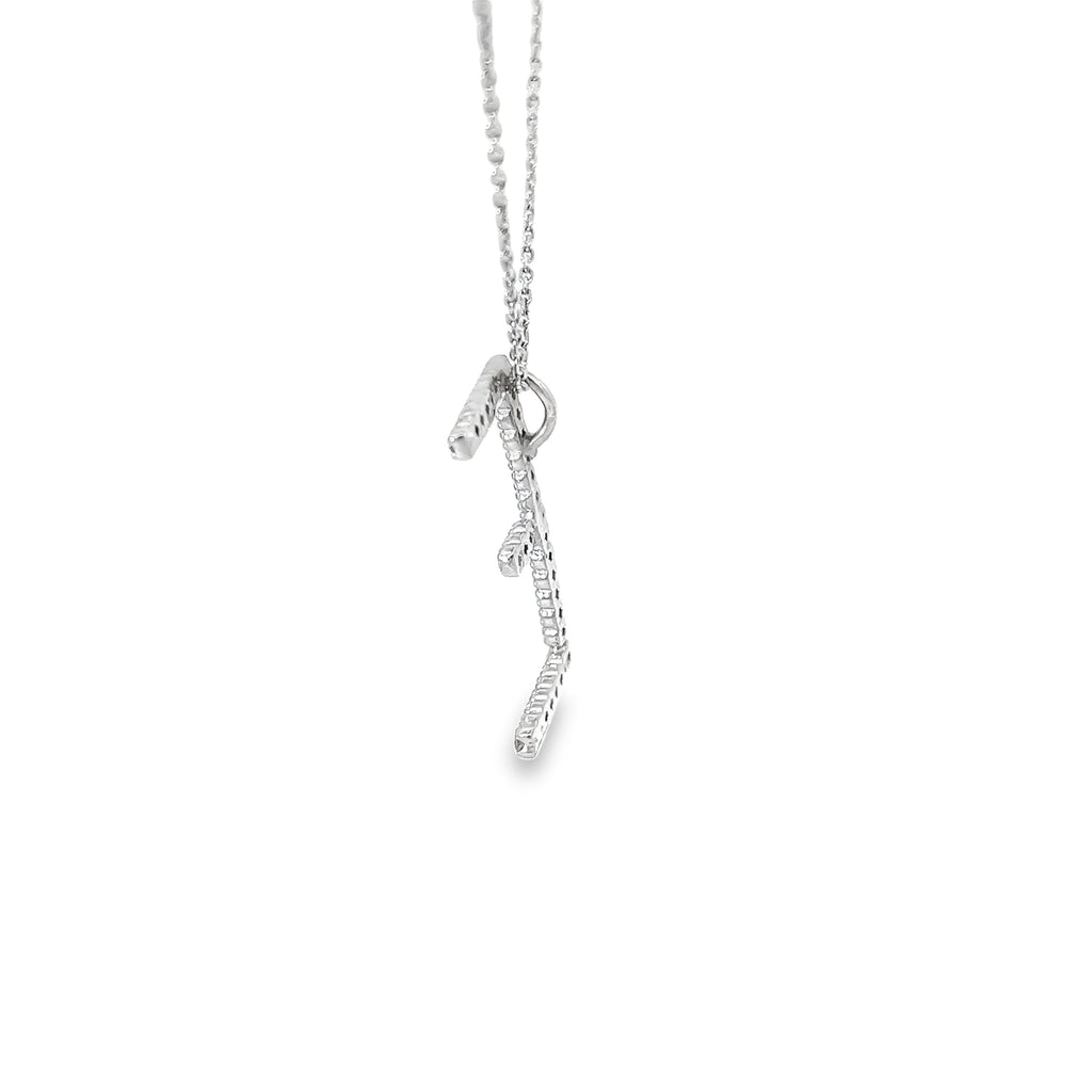 14k White Gold .35ct G SI1 Round Diamond Initial E Pendant