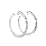 14k White Gold .78ct H SI2 Round Diamond Hoop Earrings