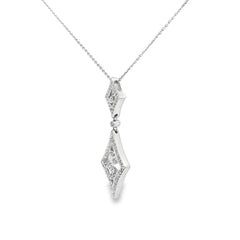 14k White Gold .62ct G SI1 Round Diamond Necklace