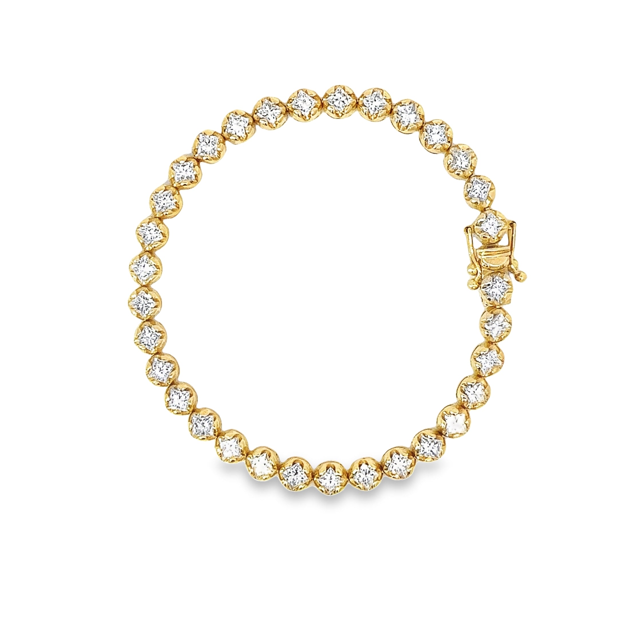 Ladies 18k Yellow Gold Diamond Tennis Bracelet