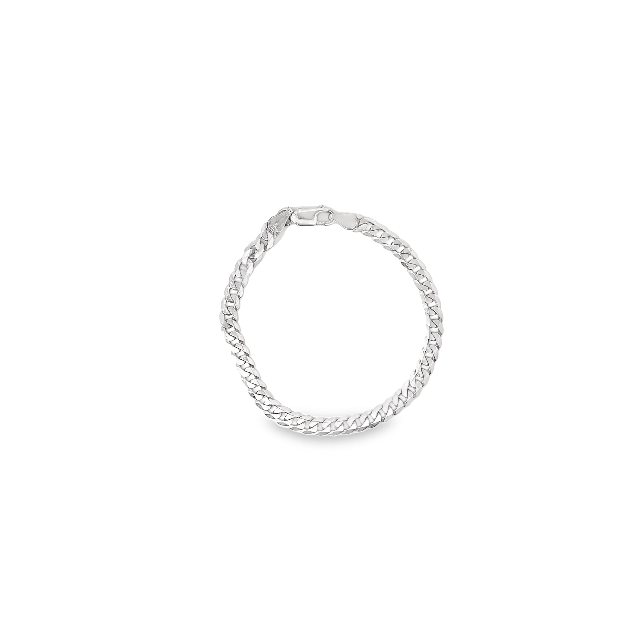 14K WHITE GOLD 5.60 GRAM CURB BRACELET