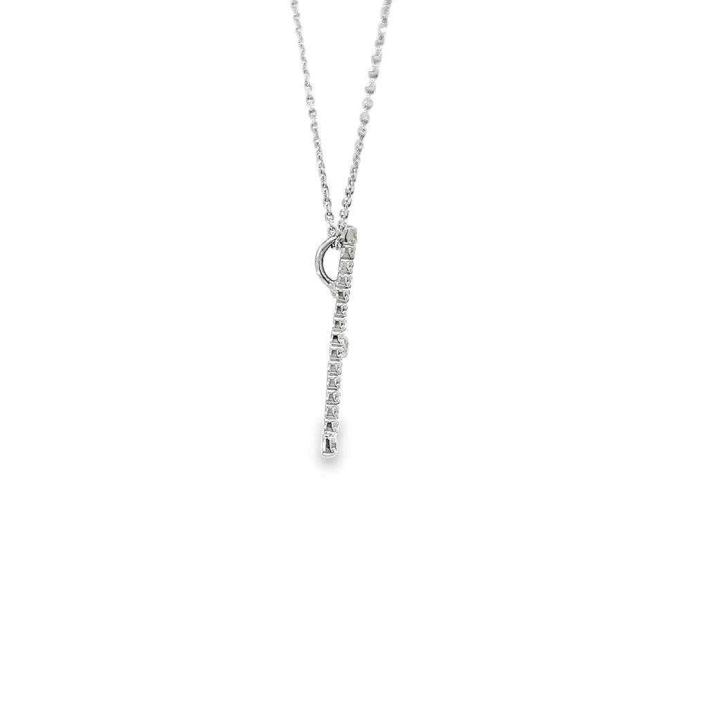 14k White Gold .35ct G SI1 Round Diamond Initial E Pendant