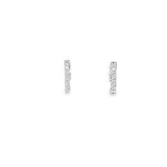 14K WHITE GOLD .20CT GSI1 DIAMOND 1/2INCH HOOP/HUGGIES EARRING