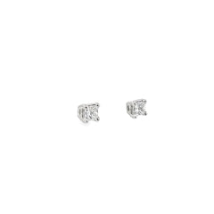 14k White Gold .80ct F SI1  Princess Cut Stud Earrings