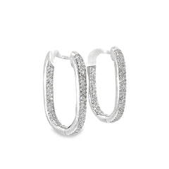 18k White Gold 1.50ct G VS2 Round Diamond Hoop Earrings