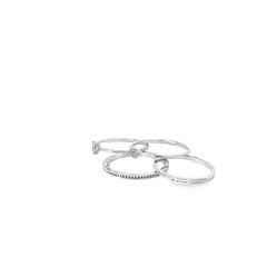 18k white gold .10ct G VS2 Round diamond stackable ring