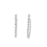 Ladies 14k white gold Diamond Hoop earrings