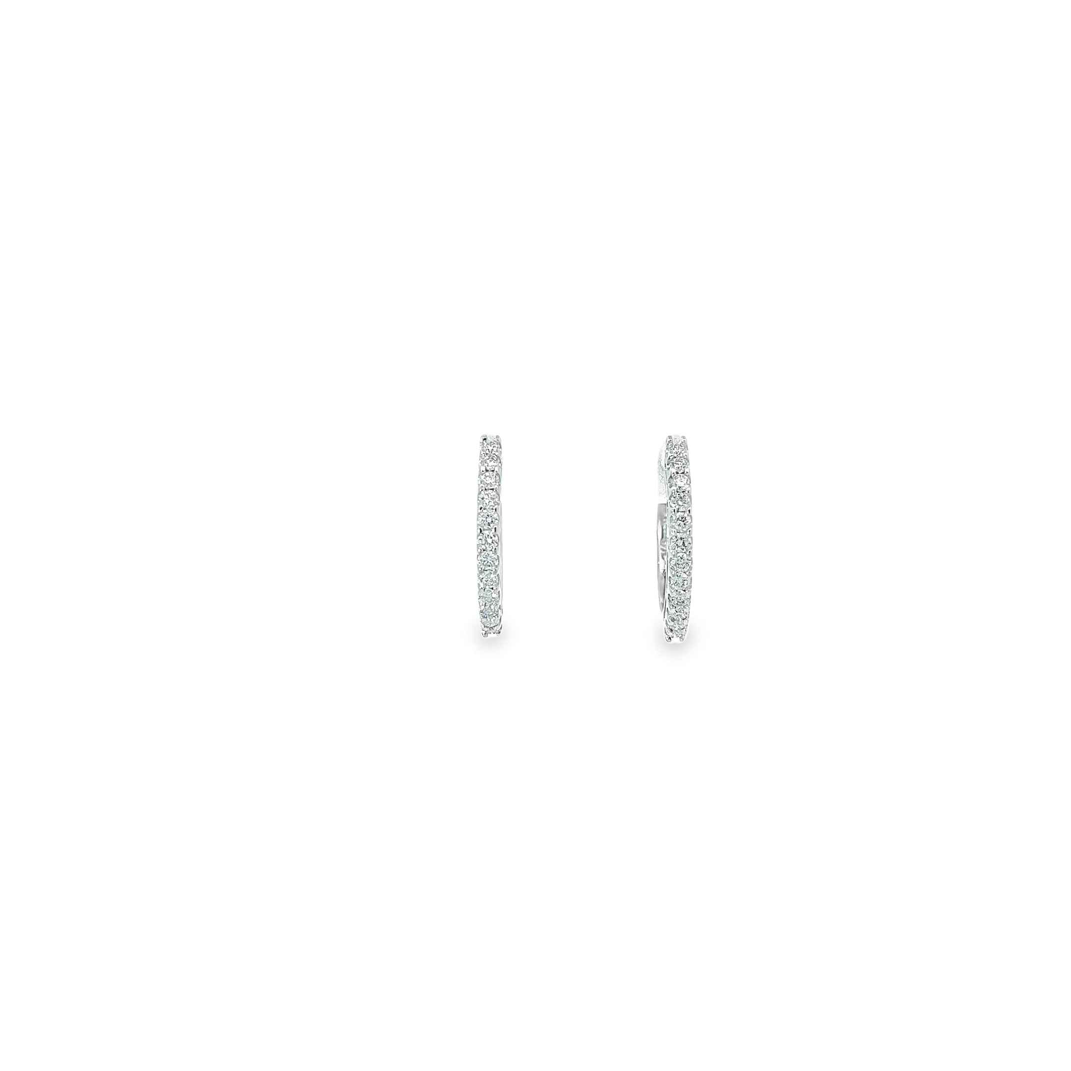 14K WHITE GOLD .35CT G SI1 DIAMOND HOOPS