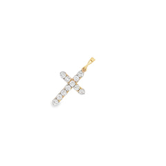 14K YELLOW GOLD 2.12CT H VS2 DIAMOND CROSS 1 1/2INCH