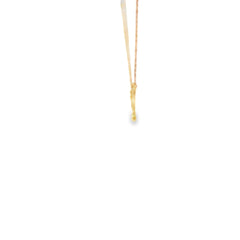 14k Yellow Gold .25ct G SI1 Round Diamond Letter Y Necklace