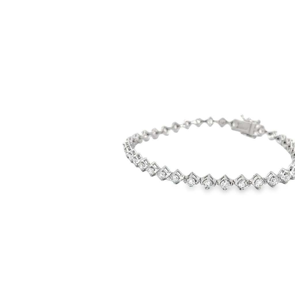 14k white gold 3.00ct G VS2 Round Diamond Tennis Bracelet