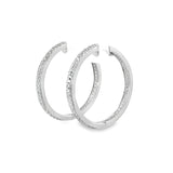 Ladies 14k White Gold Diamond Hoop earrings