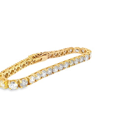 14k Yellow Gold 17.53ct H to M Color and from VS2 to SI1 Clarity Multi-Colored  Diamond Tennis Bracelet