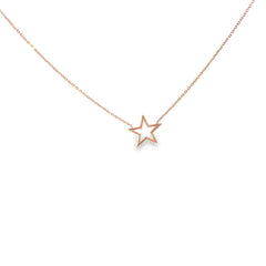 14k Rose Gold Adjustable Star Necklace