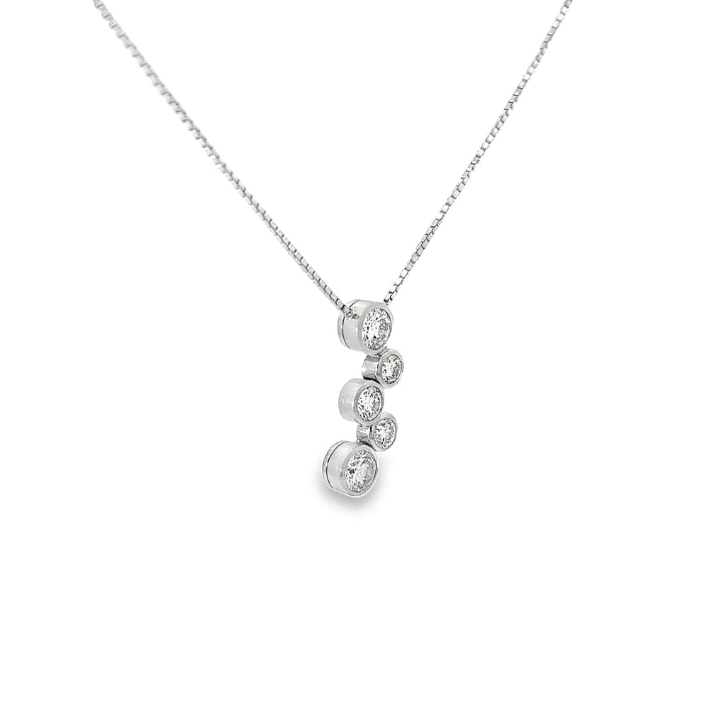 Platinum 1.00ct G SI1 Round Diamond Bubble Necklace