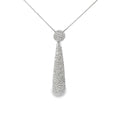 14k White Gold 2.00ct G VS2 Diamond Pave Drop Pendant 2" inch Long and 16" inch Chain