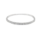 Ladies 14k White Gold Diamond Flex Bangle Bracelet