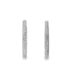 14k White Gold 2.17ct G SI1 Round Diamond Hoop Earrings