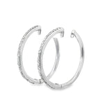 14k White Gold .78ct H SI2 Round Diamond Hoop Earrings