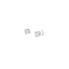 18K WHITE GOLD 2CT G VS2 ROUND DIAMOND STUDS CERTIFIED BY HRD