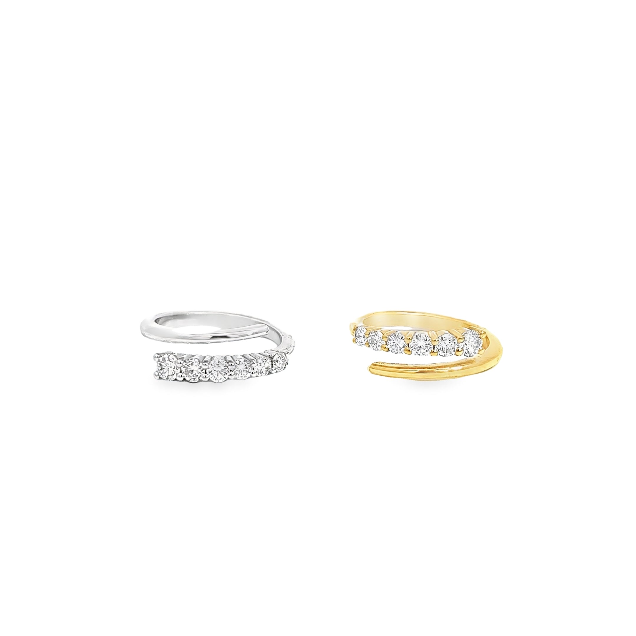 14k Yellow Gold  .55ct F VS2 Graduated Open Adjustable Ring