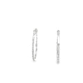 14K WHITE GOLD .38CT GVS2 DIAMOND HOOP EARRINGS