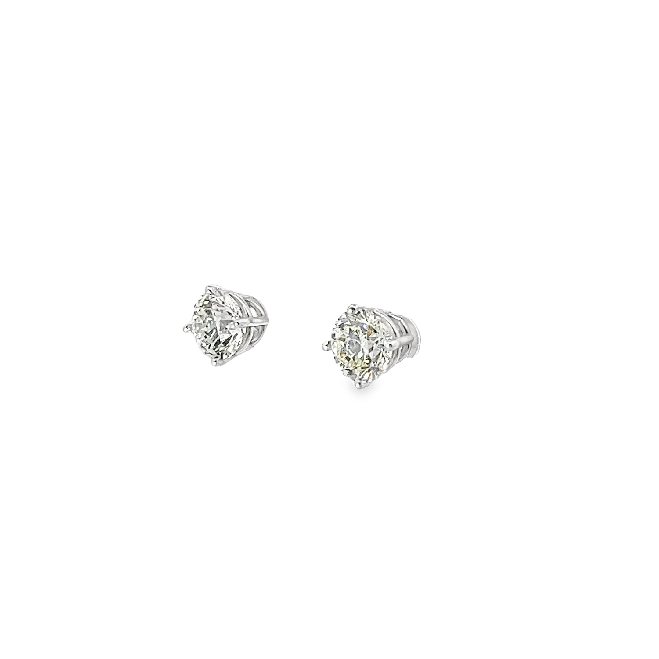 14k White Gold 2.03ct J SI2 Round Diamond stud earrings